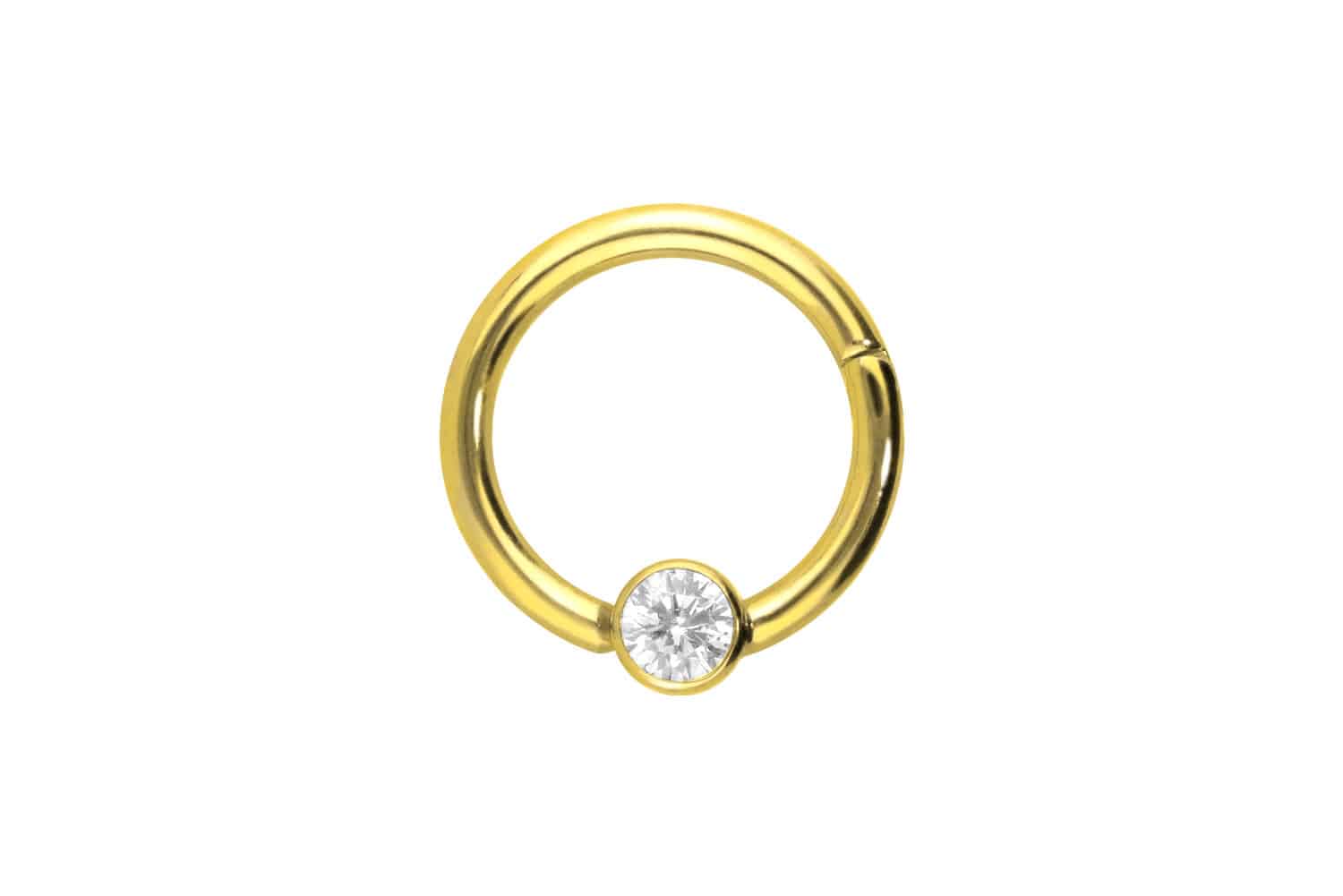 Titan Segmentring Clicker Piercing FLACHE KRISTALLDISC